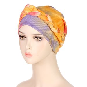 NOVO LENHO DE CABEÇA PARA MULIMENTOS Mulheres Balas de turbante Bonnet Mulheres esticadas na cabeça árabe envoltem os gaios de chapéu de câncer de quimio