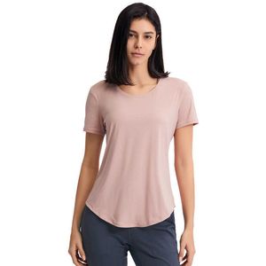 L-176 Camicia da corsa a maniche corte da donna Quick Dry Fitness Yoga Camicie sportive Palestra Running Tee Top Allenamento Yoga T-shirt da jogging