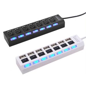 USB Hub 2.0 Multi High Speed ​​4 7 Ports On Off Switches Adapters Splitter Adapter Computer Accessoarer för PC Laptop USBS Expand257L