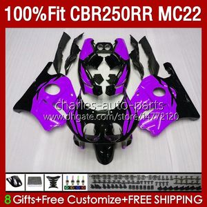 Injection Body For HONDA CBR250 CBR 250RR 250 RR CC 131No.181 CBR250RR MC22 90 91 92 93 94 95 96 97 98 99 250CC 1990 1991 1992 1993 1996 1997 1998 1999 Fairing New Purple