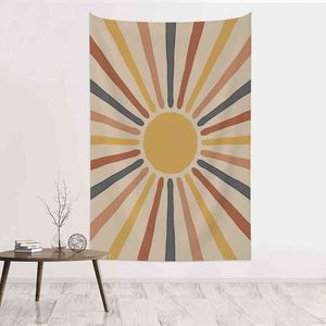 Vintage Sun and Moon Tapestry Retro 70s Boho Wall Hanging Hippie Bohemian Bedroom Home Decor Yoga Tapiz Pared Decoration J220804