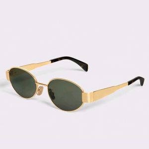 Круглые овальные солнцезащитные очки золотые металлические зеленые линзы женские мужские спортивные очки Sonnenbrille gafa de sol с футляром