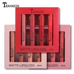 Teayason Velvet口紅セットリップグロスリップグレイズカボチャカラーマットノンスティックカップノンフェージングリップスティック