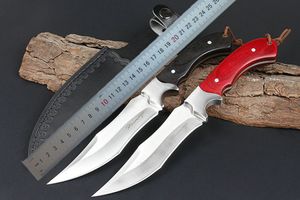 1st Outdoor Survival Rak Jaktkniv 440C Satin Blade Trä + Stål Huvud Handtag Fasta Blad Knivar Med Läderslida 2 Handtag Färger