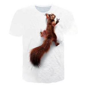 Animal Oversized T Shirt Mens Summer O Neck Squirrel 3D Printed Shirts Short Sleeve Daily Casual Funny Men Party Hip Hop 220618