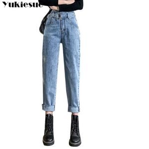 Pojkvän jeans kvinna höst casual denim byxor koreanska streetwear kvinnlig vintage harem rakt för kvinnor plus szie xl 210608