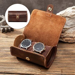 Watch Boxes & Cases Roll Travel Case Handmadewith Velvet To Protection Portable Organizer 3 Display For Man Storage Home Coffee Hele22