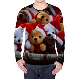 Мужская Рок-одежда оптовых-Мужские футболки рождественская футболка с длинным рукавом мужчина животный панк рок милая футболка Harajuku Mens Clothing