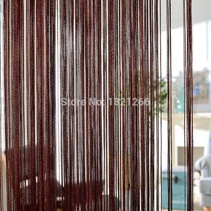 Gardin draperier fast färgsträng 300 260 cm kaffe grå vit svart klassisk linje fönster blind vanlance rum dividercurtain