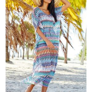 Chiffon Long Beach Dress Sexy Beach Cover up Costume da bagno Cover up Summer Beach Dress Costume da bagno Cover up Beachwear Pareo Sarong T200324