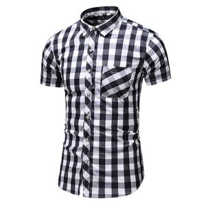 M6XL 7xl Мужские рубашки повседневная малая гавайская рубашка мужская рубашка летняя рубашка нового стиля клетчатая рубашка для мужской одежды для мужчин