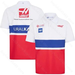 2023 Nova F1 Fórmula 1 Racing Team Polo Camisa Ternos de Verão Haas Camisetas Masculinas Lapela Workwear