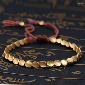 Link Chain 2022 Copper Beads Bracelets Buddhist Tibetan Braided Cotton Lucky Rope Handmade For Women Men Jewelry Trum22