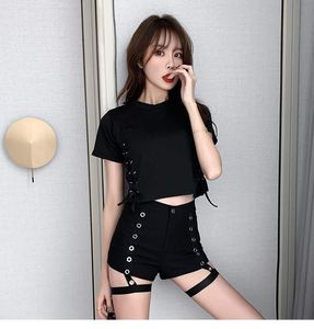 Nowy kostium taneczny dla dorosłych czarne spodenki z wysokim stanem kobiety odzież jazzowa Bar DJ GOGO Dance Rave spodnie koreański piosenkarz ubrania