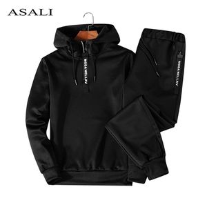 Asali Bluzy Zestaw Mężczyzn Mężczyzny Casual Mens Tracksuit Hooded Spodnie 2 -częściowe męskie pulloczy sportowe