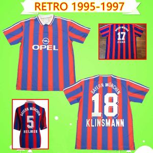 1995 1997 Camisas de futebol retrô Red e azul clássico vintage 95 97 Camisas de futebol Matthaus Scholl Klinsmann Basler Rizzitelli Munch