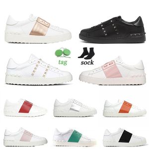 Storlek 35-46 Mens Sports Casual Shoes Leather Platform Black White Green Red Pink Grey Womens Sneakers Fashion Designer Luxury Trainers