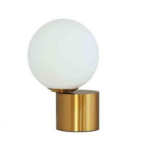 Lampade da tavolo moderne in ottone con sfera di vetro nordico Soggiorno Camera da letto Studio Lampada da comodino a LED per la protezione degli occhi Lampada da tavolo Home Deco H220423