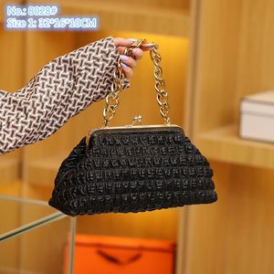 Wholesale ladies leather shoulder bags 2 styles summer shell chain bag small fresh sweet lady sewing stripe handbag candy fashion mobile phone coin purse 8028#