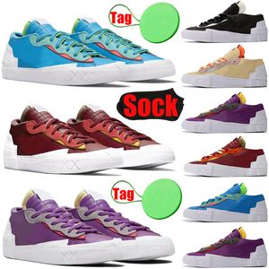 With Sock Tag Kaws Blazer Low mens womens running shoes Blazers Lows reed Team Red Neptune Blue Purple Dusk men trainers sports sneakers size 36-45