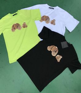 Мужские футболки Ss Высококачественная футболка из хлопка с короткими рукавами, модная мужская и женская короткая футболка, модели для пары, мужские и пальмовые шорты с принтом, леопардовые