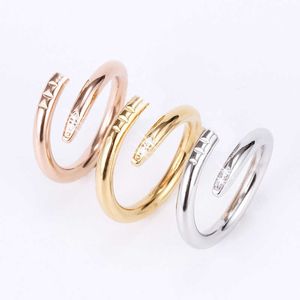 Love ring titanium steel single nail ring European and American fashion street hip-hop casual couple birthday engagement holiday gift classic gold and silver