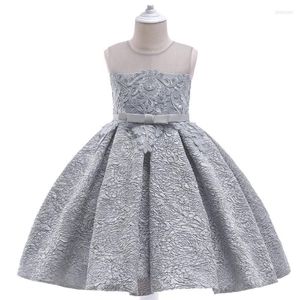 Mädchenkleider Mädchenkleid ärmellos grau Kinderkleidung Kinderkleidung Applikationen Hochzeit Abendkleider PartykleiderMädchen