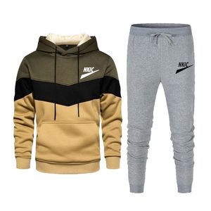 Tracksuit Casual 2 Pieces Set Sweatshirt Hooded Sweatpants Brand Logo Sportswear Mens Clothers Jogger Sport Sport Plus Size S-XXXL