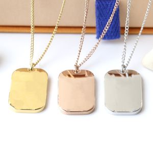 Stainless Steel Necklace Plating K Real Gold for Love Necklace Double Geometric Checkered Necklaces