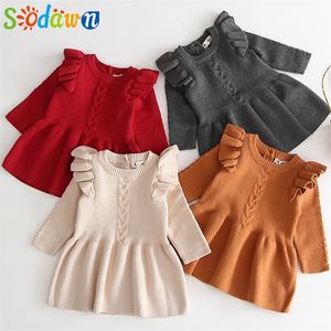 Sodawn Baby Girl Dress Princess Dress For Year Christmas Maglione manica lunga vestiti del bambino Primavera Autunno Infant Girl Dresses LJ201222