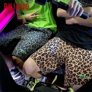 Ruihuo Leopard طباعة شورتات عارضة الرجال ملابس الصيف رجال الفاخرة M 5xL الوافدين 220621