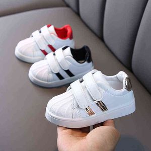 Kids Toddler Baby Sneakers For Girls Boys Casual Fashion Pu Leather White Sports Running Children's Shoes New Shoe 1 2 4 6 Years G220517