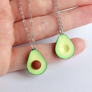 Pendant Necklaces Pair Of Green Avocado Bff Friendship Necklace Cute Couple Set GiftPendant