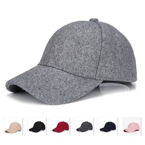 Autumn Winter Unissex Wool Felt Baseball Caps Solid Color Casquette Chapeau TRILBY Trucker Hat For Men Mulheres 220513