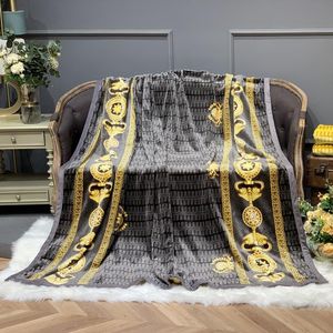 Decken, luxuriöse doppelseitig bedruckte Decke in Schwarz und Gold, weiches Fleece, Samt, Sofaüberwürfe, Flanell, klassische Heimdekoration, 3 Größen, Decken unbedruckt