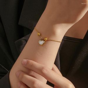Link Chain Golden Heart Shell Stainless Steel Bracelets Jewelry For Women Bracelet Designer Gifts Fawn22