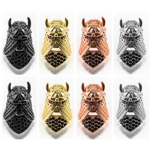 Black Metal Helmet Beads for Jewelry DIY Bracelet Making Fashion Brass Micro Pave Crystal Geometry Alloy Black CZ Rhinestone Accessories Spacer