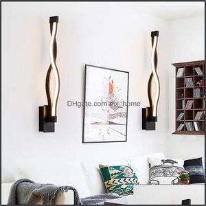 Wall Lamp Home Deco El Supplies Garden Didihou Indoor 16W Led Light Modern Minimalist Sconce Fixture For Living Room Ac85-265V Drop Delive