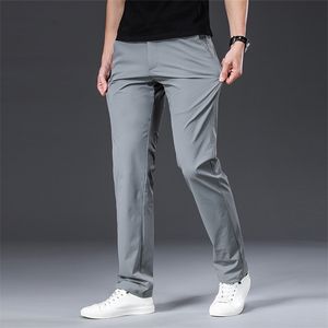 Herrbyxor Browon Classic High Quality Byxor Spring Summer Midweight Solid Color Straight Man Full Length Casual 220826