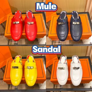 Designer Oz Mule Sandals mode toffel strand kvinnor skor med låda Vit Svart Turkos röd gul Marinblå Marron Havane Naturlig sandal lyx tofflor sneakers