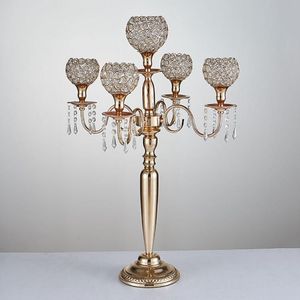キャンドルホルダー80cm arms Metal Gold Candelabras Crystal Candlesticks for Wedding Event Centerpieces Decoration pcscandle