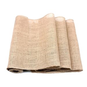 Vintage Burlap Hessian Table Runner Natural Jute Tyg för land Bröllop Julfest dekoration Hem Textilduk 220615