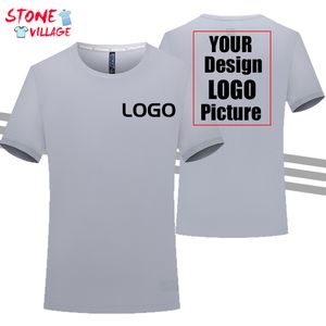 Estate Quick dry Sport T-shirt da uomo Custom Design Company Brand Print Traspirante Manica corta Top Tinta unita Abbigliamento 220722