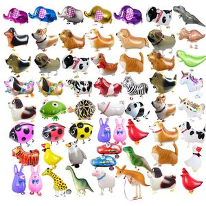 Redo att skeppa Stock Fast Dispatch ny design Walking Pet Balloons God kvalitet Walking Unicorn Dinosaur Dog Animals Balloo