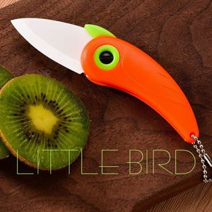 Parrot Bird Ceramic Knife Pocket Folding Fruit Fruit Fnife Colored Kitchen Tool com alça LT0144