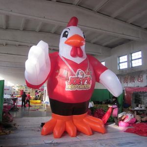 3/4/5m高さのインフレータブルチキンモデル、エア吹き雄鶏/コックの漫画、屋外イベントのために動物を吹き飛ばす装飾