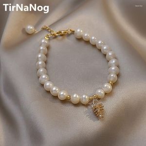 Link Chain Han Edition of Irregular Barock Natural Freshwater Pearl Armband Fashion Simple Summer Fruit Women Jewets Gifts Fawn22