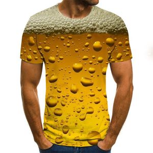 T-shirt da uomo Camiseta De Manga Corta Unisex Con Estampado 3D Cerveza Letras Ropa Para Hombre Y Mujer NovedadUomo