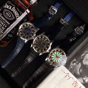 Roge Dubui Knight Round Table Watch Size 45mm x 15.7mm。 Sapphire Glass Swiss自動機械ムーブメント輸入牛革ウォッチバンドUR29