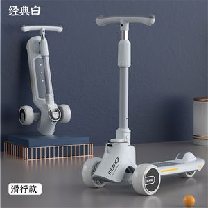 非滑りなし電子機器の子供用スクータースリーインワンスクーターシットスライド折りたたみ折りたたみ2-12男の子の女の子アウトドアスポーツポータブル調整可能バランスバイク